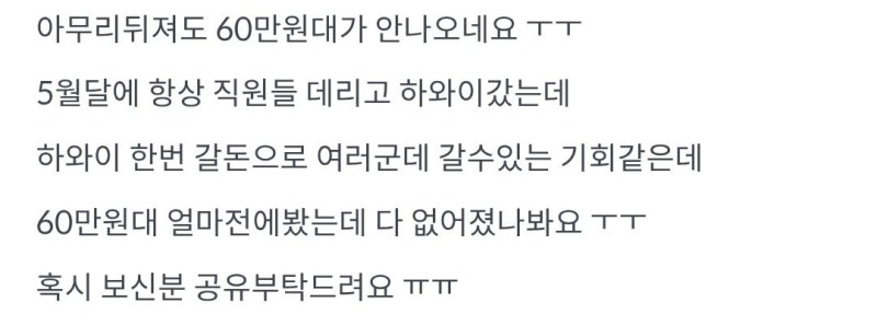 기존에 탐색되었던 항공권을 찾을 수 없다는 문의 - 메타온메타 게시판